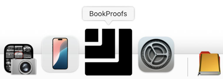 BookProofs in the macOS Dock